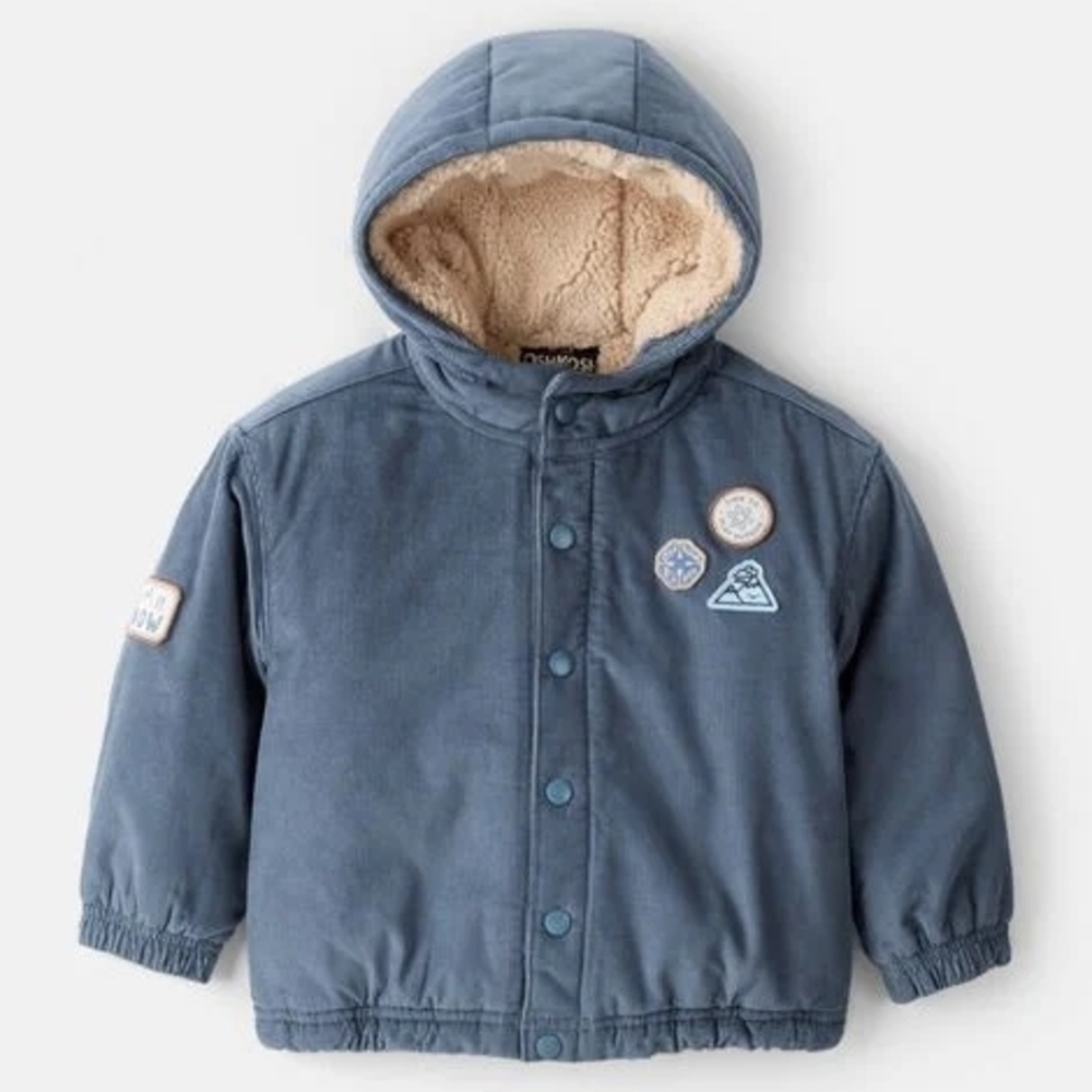 NWT Carter's Blue Corduroy Jacket with Playful Patches